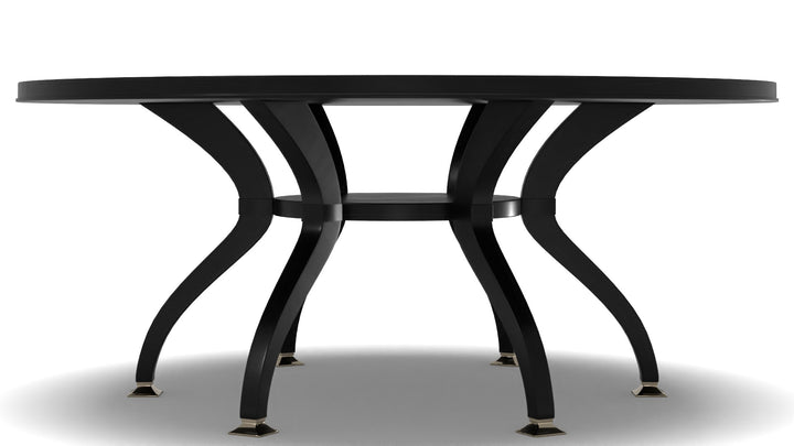 Caracole Total Eclipse Modern Black Wood Round Dining Table