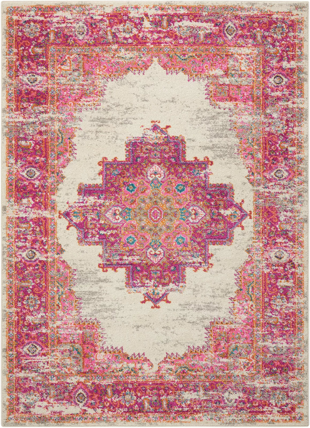 Abbate Oriental Area Rug in Ivory/Pink new