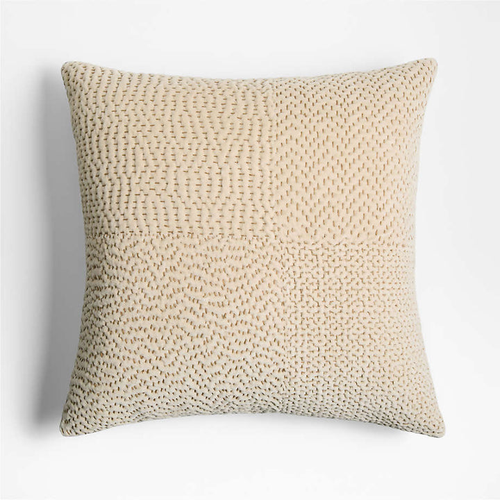 Sashiko Organic Throw Pillow Cover