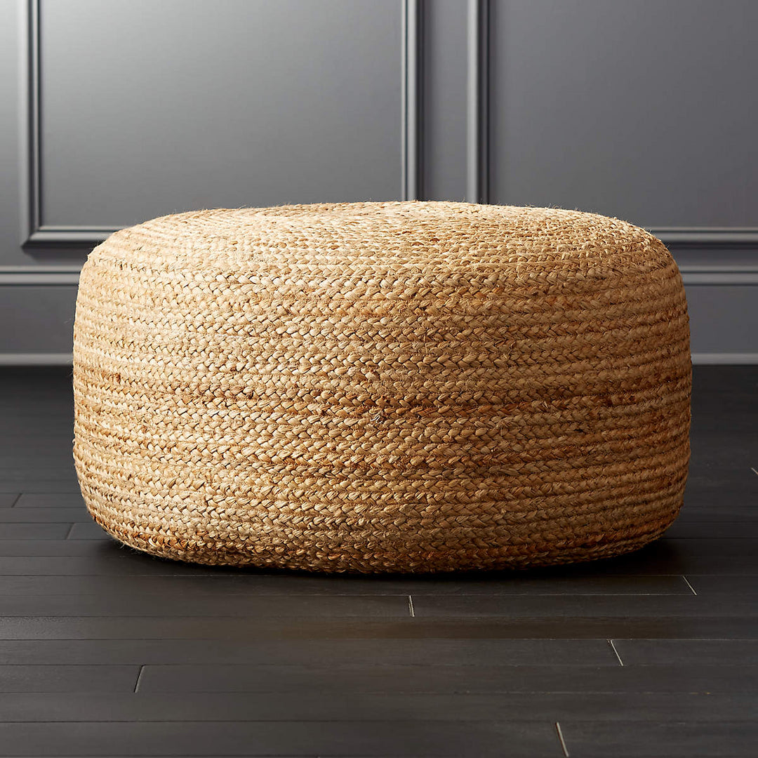 BRAIDED JUTE POUF Large