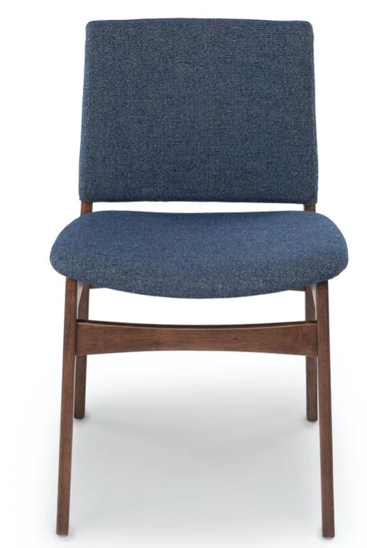 Nosh Denim Blue Walnut Dining Chair Set Of 2