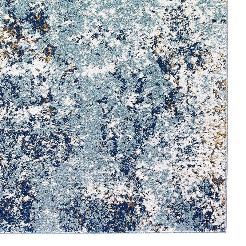 Thorold Abstract Blue Ivoy Area Rug-6'x9'