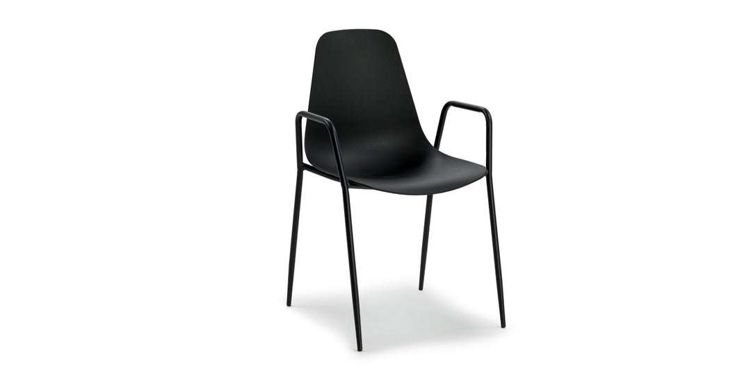 Svelti Pure Black Dining Armchair Set Of 2