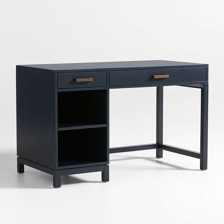 Parke Navy Blue Wood 2 Drawer Kids Desk