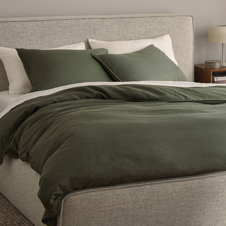 Alto Linen Green Duvet Cover-King