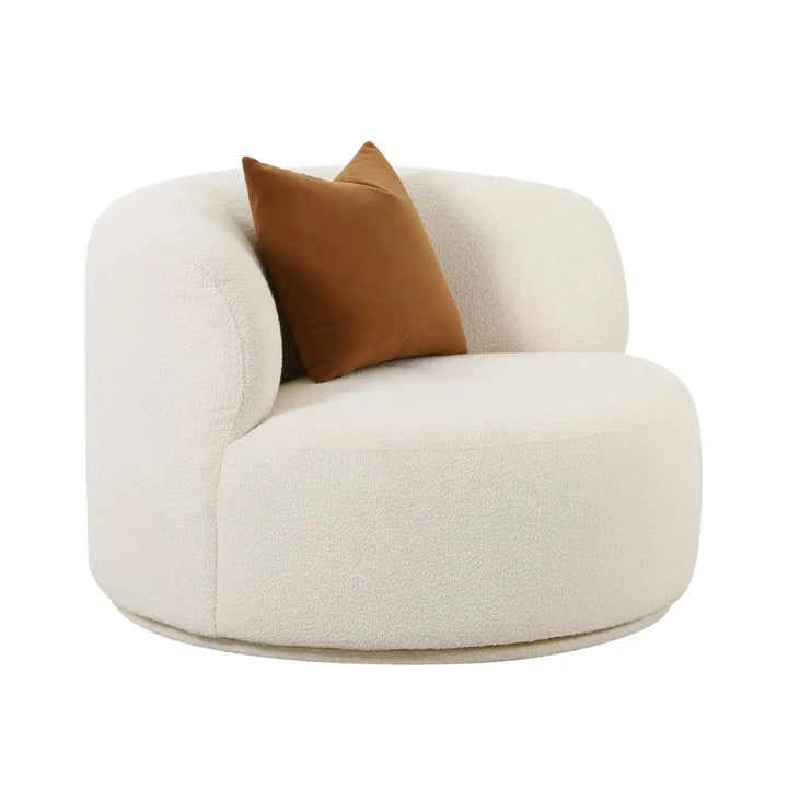 Clif Boucle Swivel Chair - Ivory