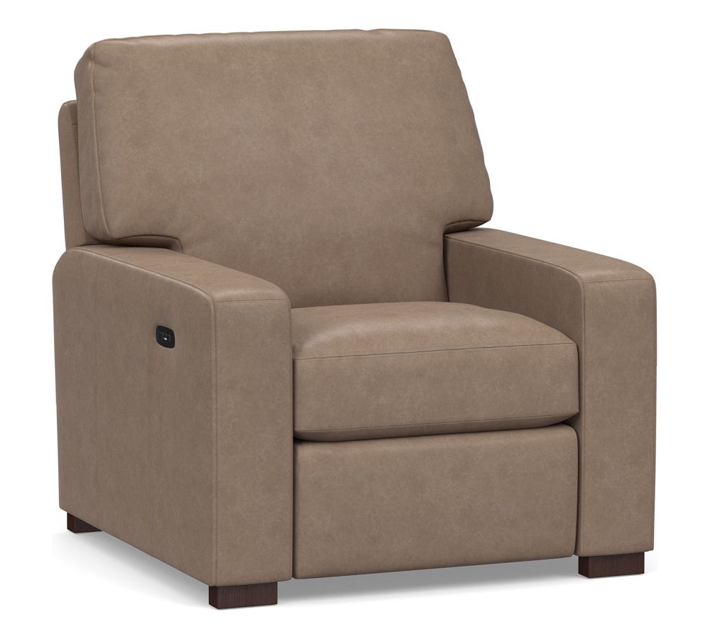 Turner Square Arm Leather Power Recliner