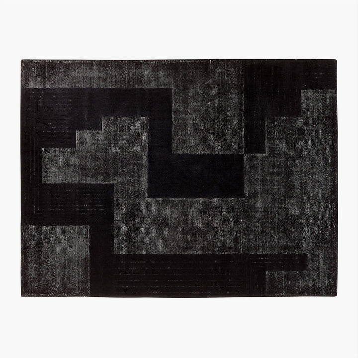 LARSO HAND TUFTED WOOL BLEND BLACK AREA RUG 9'X12'