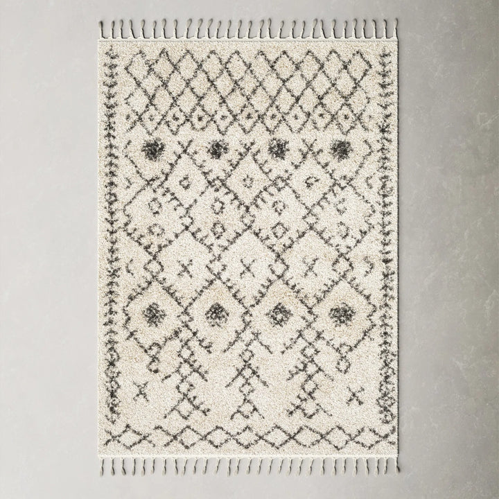 Chet Charcoal Beige Area Rug-7'10"x10'3"