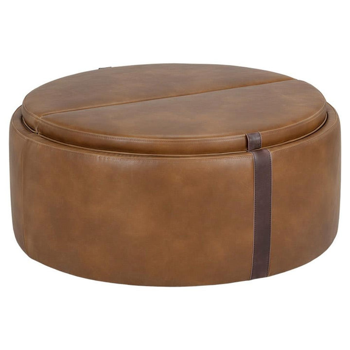 Round Wheeled Storage Ottoman