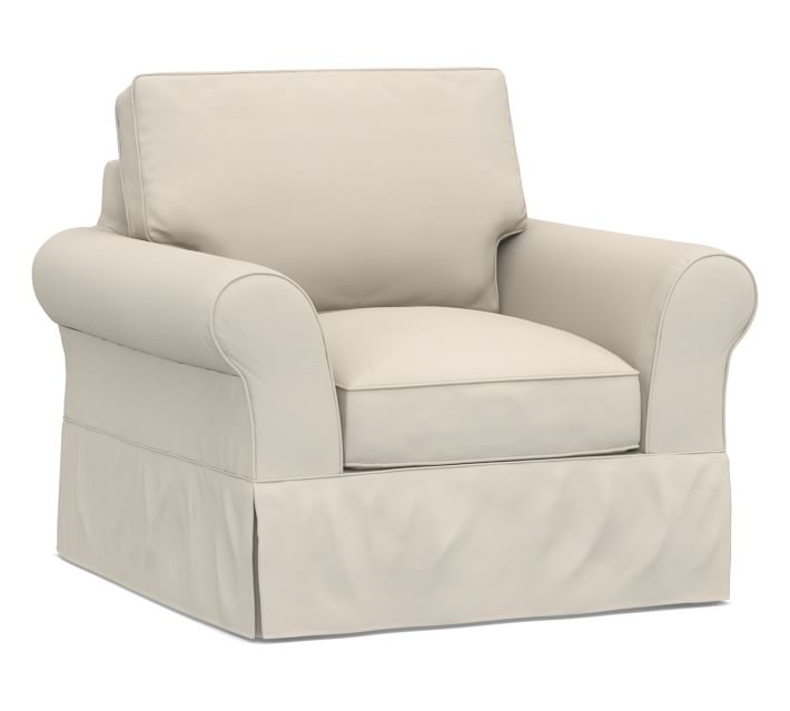 PB Comfort Roll Arm Slipcovered Armchair