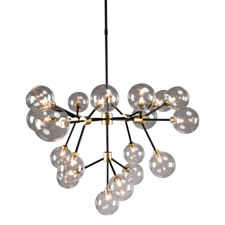 20 Light Two Tone Glass And Metal Chandelier