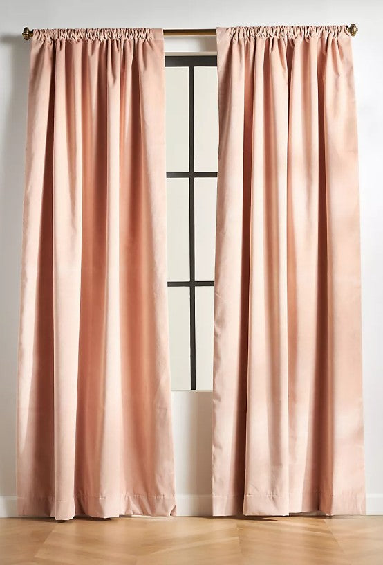 Matte Velvet Blackout Curtain_Rose