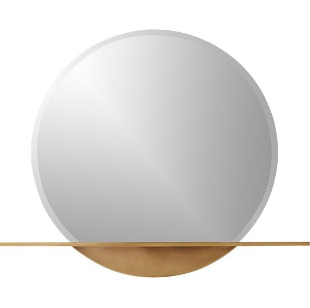 Perch Round Mirror With Shelf
