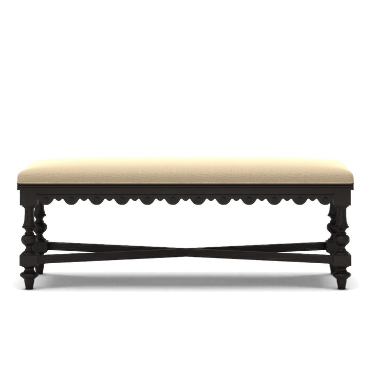 Trevor French Country Beige Upholstered Bench