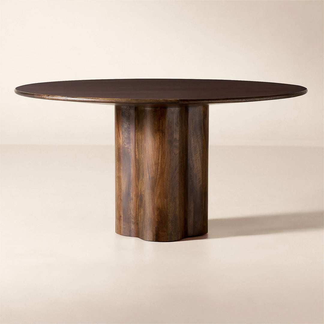 Viggo 60 Round Dark Mango Wood Dining Table