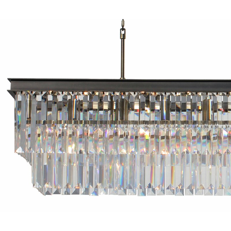 Kratika 8 Light Unique Statement Square Rectangle Chandelier