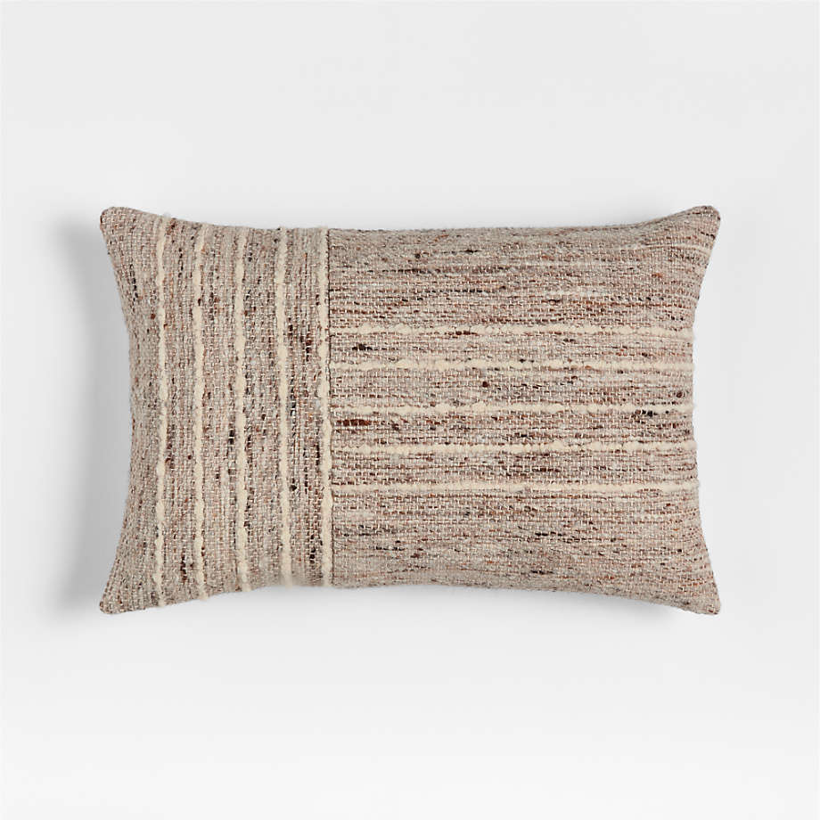 Bozeman Wool Blend Beige Throw Pillow