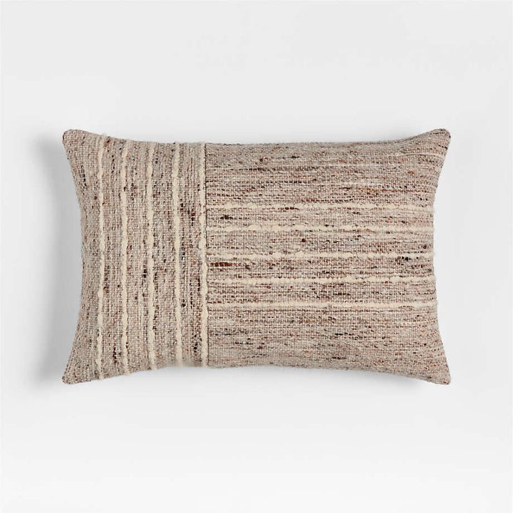 Bozeman Wool Blend Beige Throw Pillow
