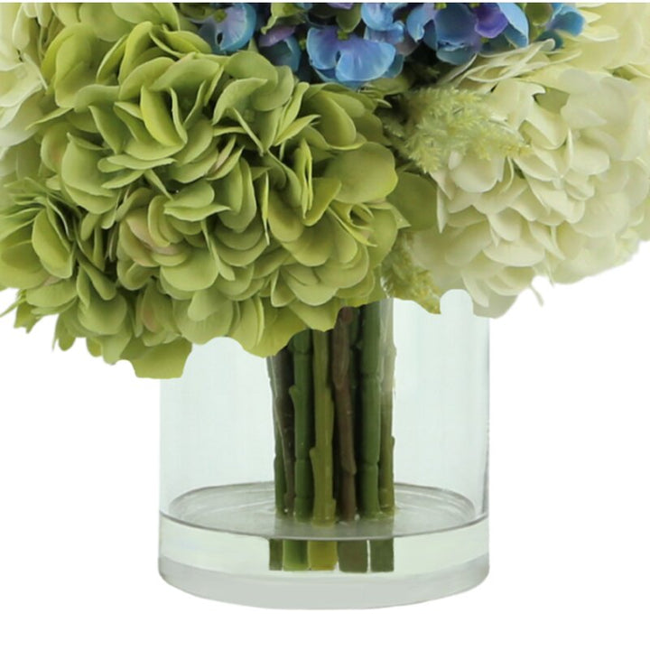 Hydranges and Astilbe Mixed Floral Arrangement in Vase