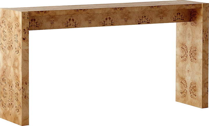NicheI Burl Wood Console Table