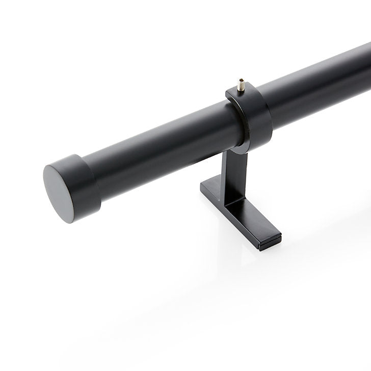 CB Matte Black End Cap and Curtain Rod Set 48''-88''