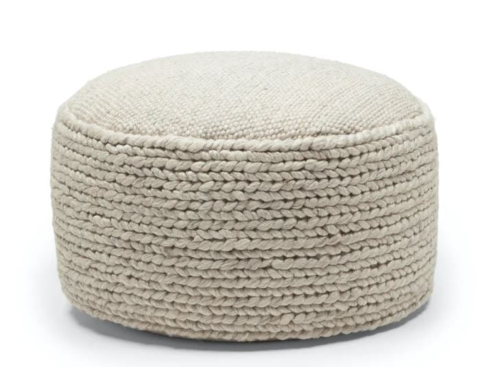 Hira Natural Ivory 30" Ottoman