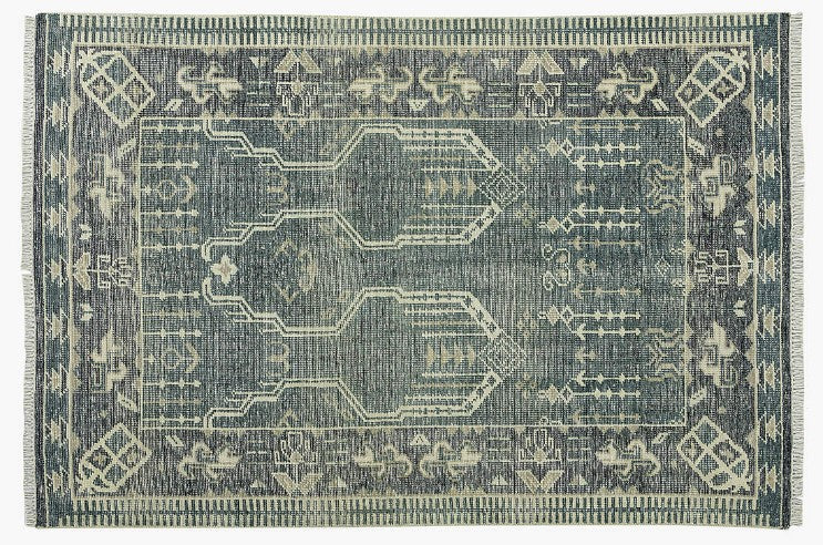 Cala Hand Knotted Smoked Green New Zealand Wool Area Rug 6'x9'