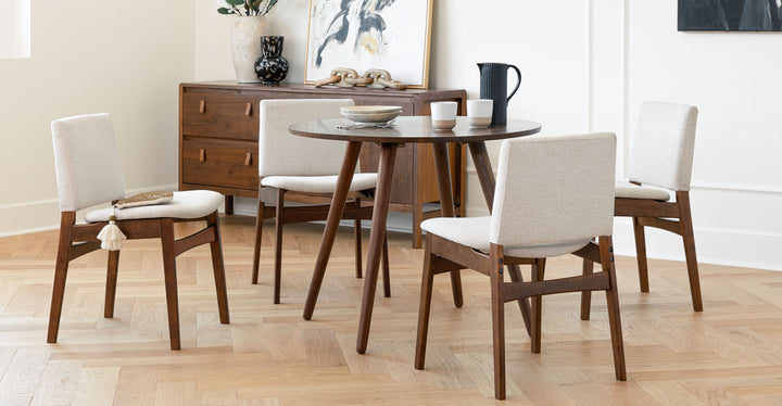 Nosh Chalk Gray Walnut Dining Chair Set Of 2
