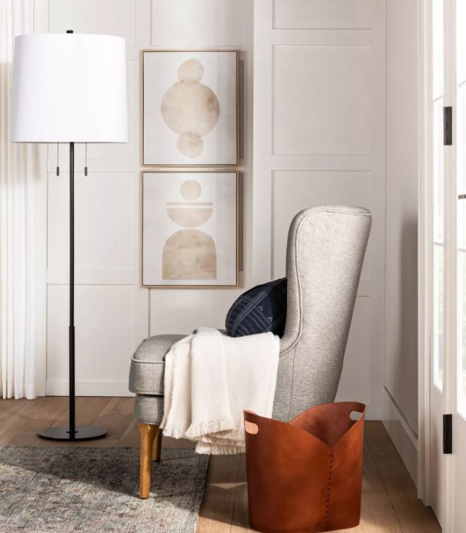 Abstract Shapes Framed Canvas Brown Framed