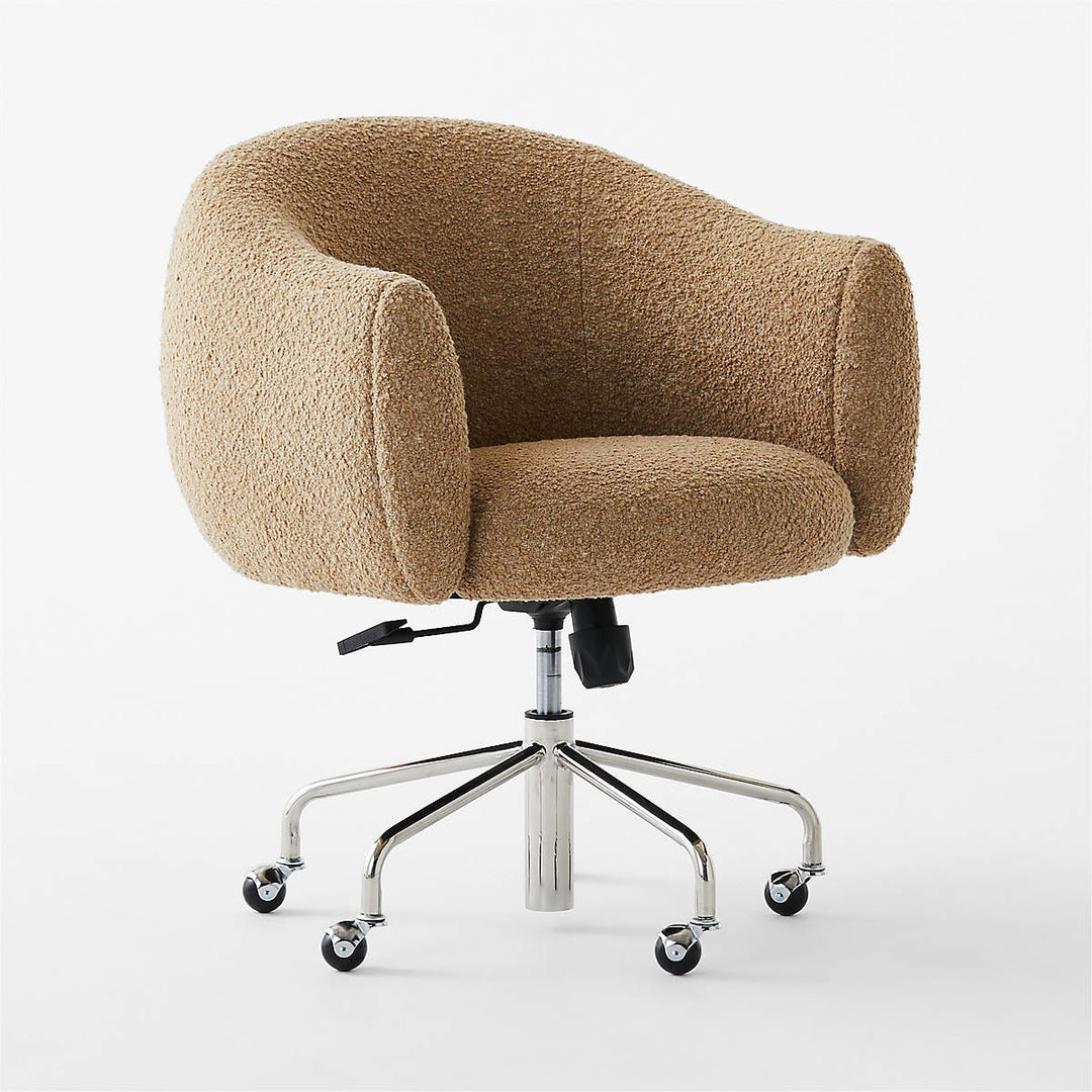 Ellessi Camel Boucle Swivel Office Chair