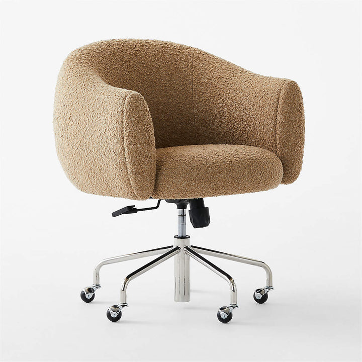 Ellessi Camel Boucle Swivel Office Chair