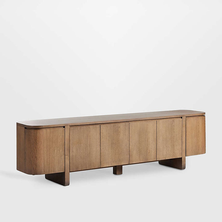Elle Natural Oak Wood Storage Media Console