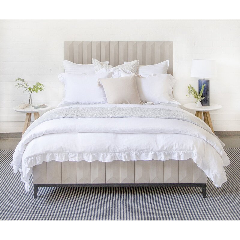 Bianca Square Cotton Pillow Cover With Insert-20"x20"