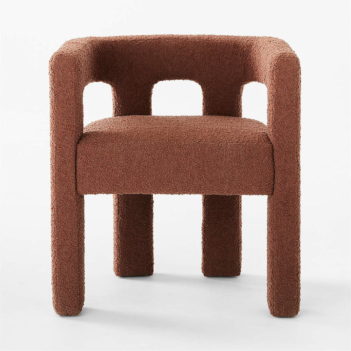STATURE BURNT SIENNA BOUCLE DINING ARMCHAIR