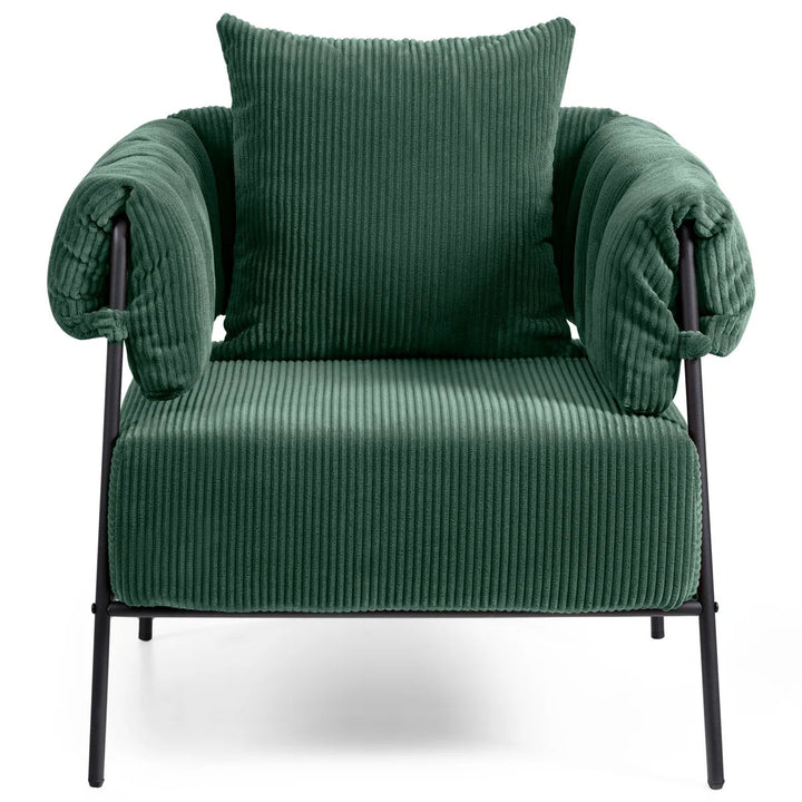 Corduroy Fabric Modern Accent Chair with Pillow