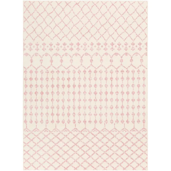 Windley Geometric Pale Pink Cream Area Rug 7'10"x10'2"