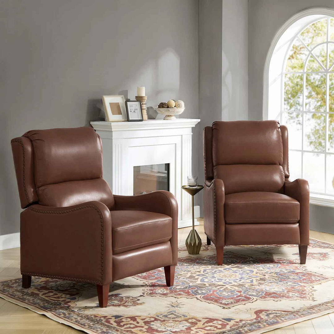 Beecher Genuine Leather Club Recliner-Set of 2