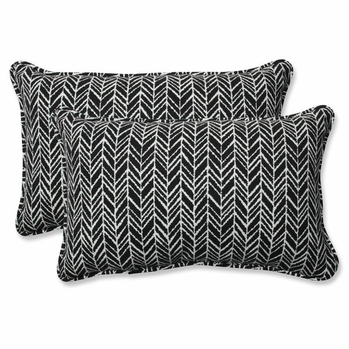 Herringbone IndoorOutdoor Lumbar Pillow With Insert-18.5"x11"