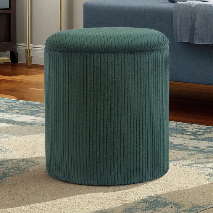 Upholstered Round Storage Ottoman
