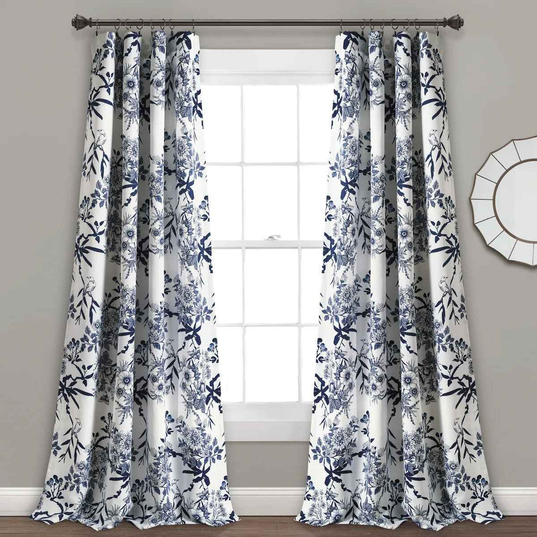 Botanical Garden Polyester Room Darkening Curtain Pair Set of 2 - 52"x95"