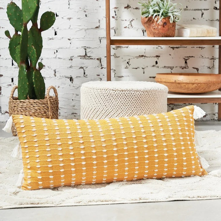 Fager Rectangular Cotton Cushion with Filling With Insert-35"x15"