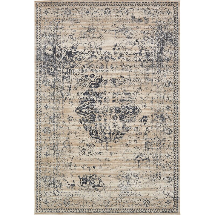 Lapointe Oriental Dark BlueBeigeCream Area Rug