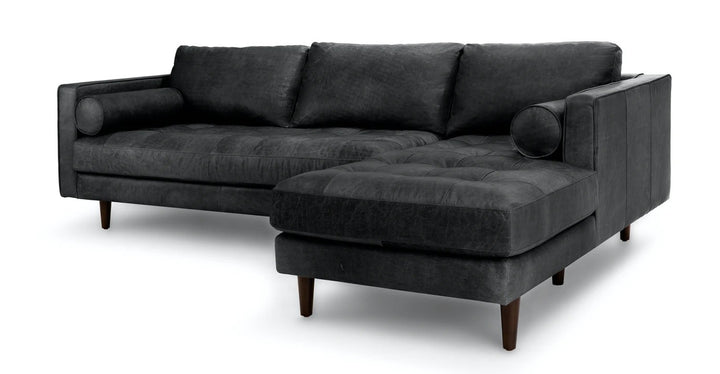 Sven Oxford Black Right Sectional Sofa