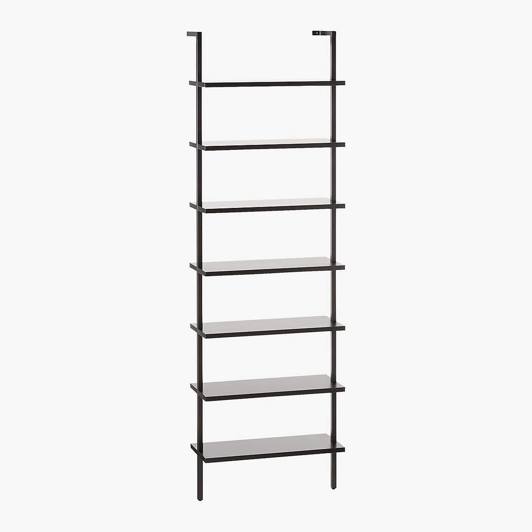 Stairway Black Metal Wall Mount Bookshelf 96''