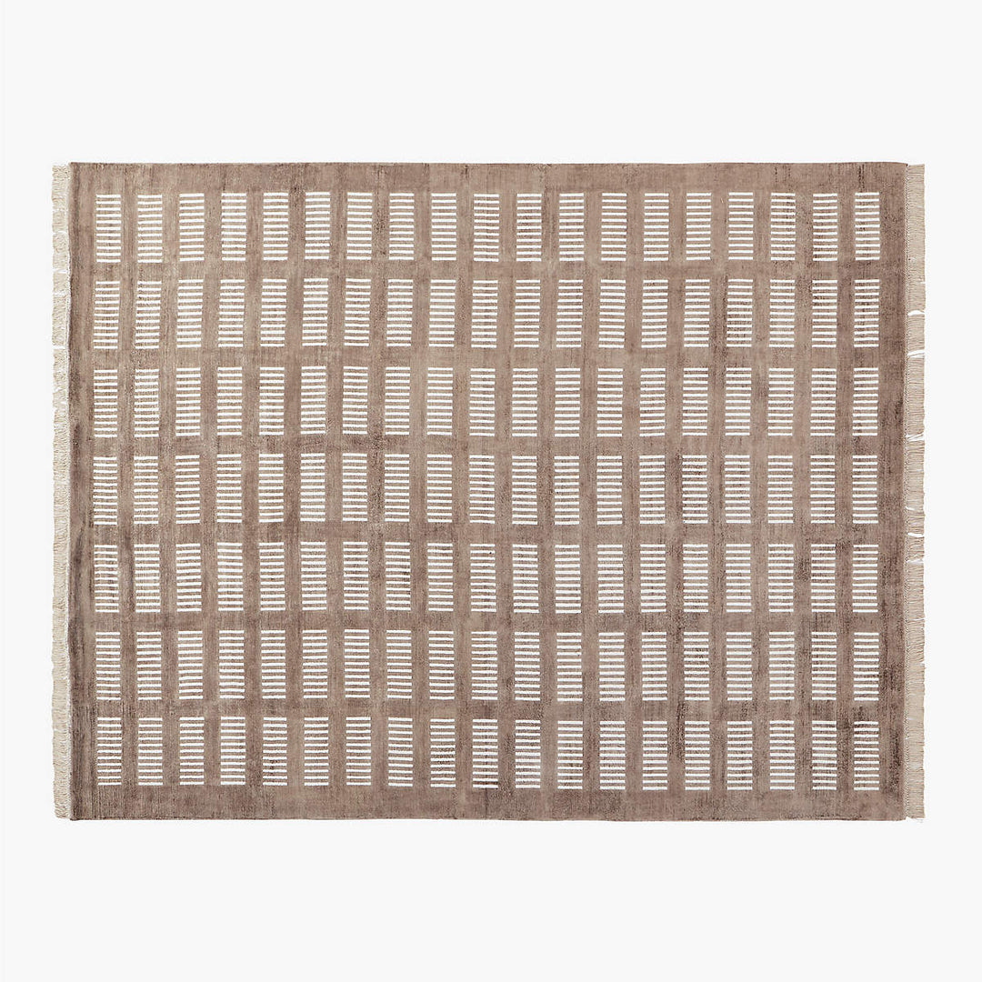 ALIZE HANDLOOMED VISCOSE LIGHT BROWN AREA RUG 8'X10'