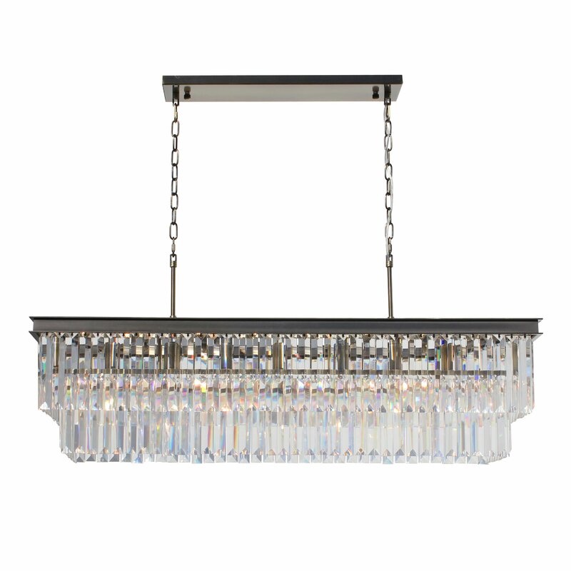 Kratika 8 Light Unique Statement Square Rectangle Chandelier