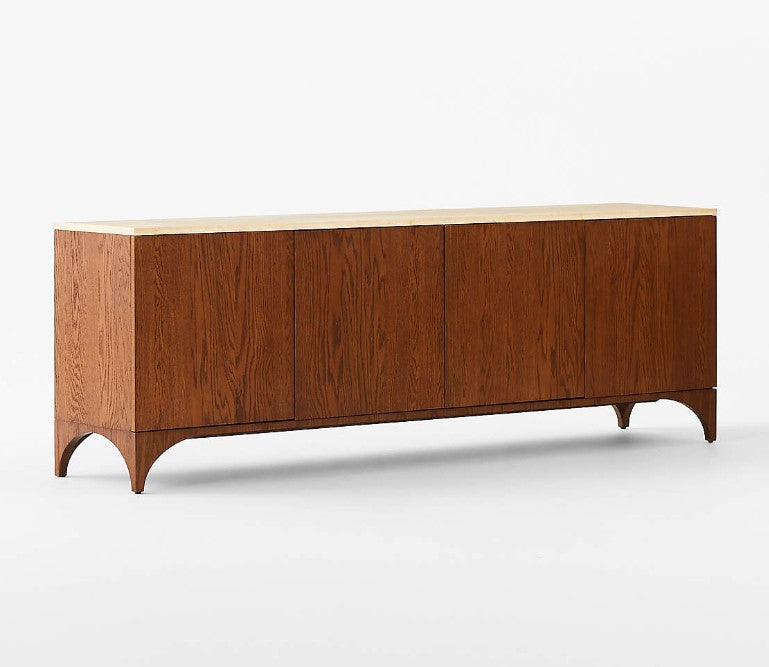 Roane 80" Oak Wood Media Console