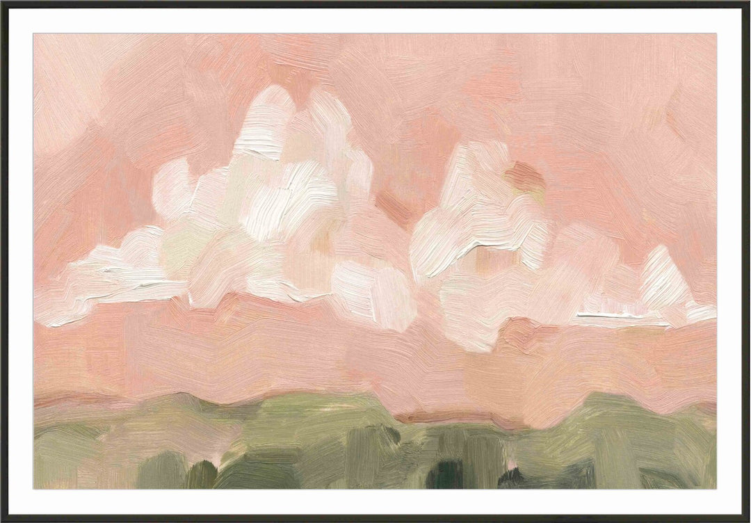 Pink Haze Sunset I by Emma Scarvey Picture Painting with Frame 36.09"x52.09"