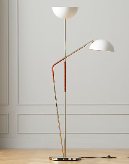 PAVO CHAMPAGNE BRASS DOUBLE FLOOR LAMP